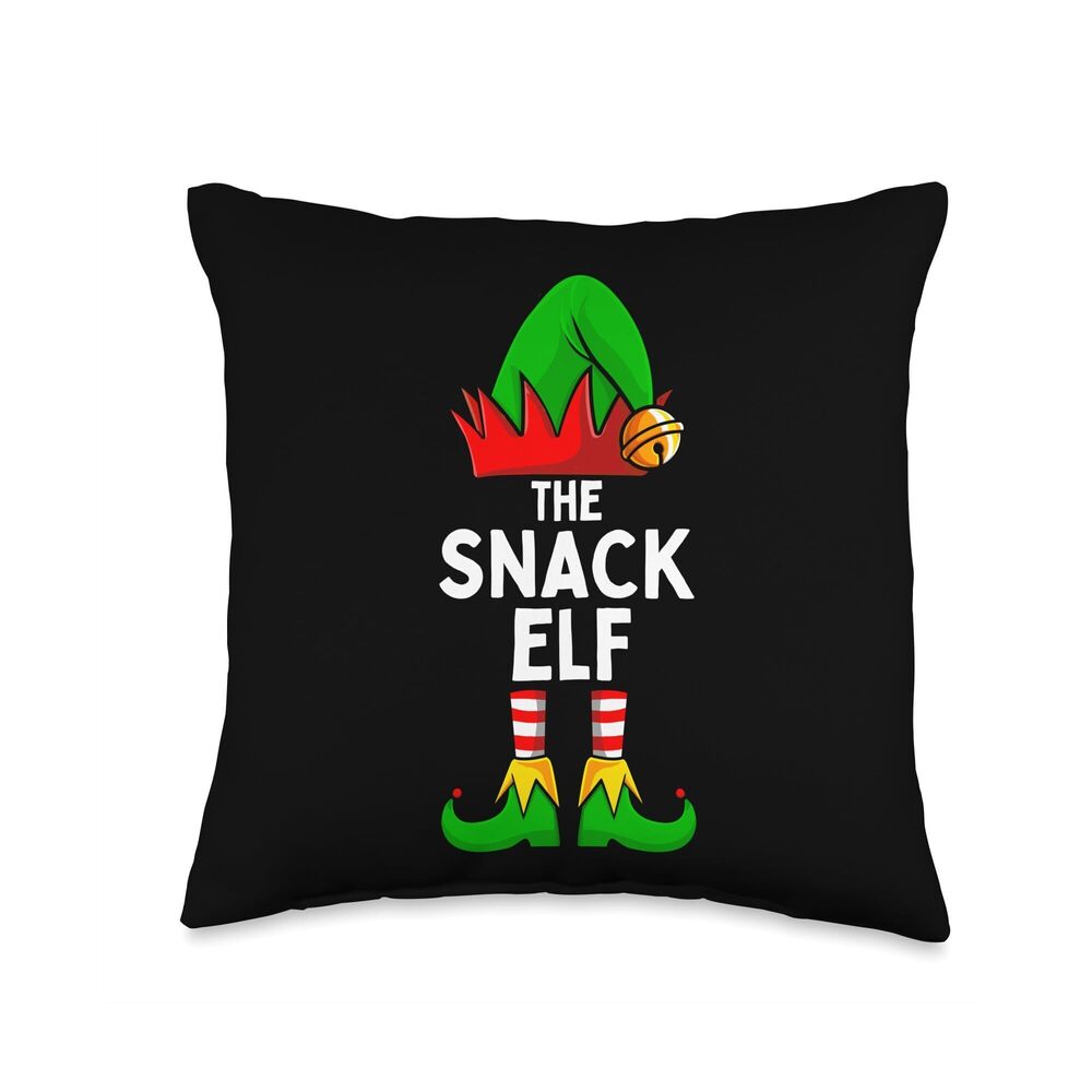 5464 Snack Elf Matching Family Christmas Throw Pillow, 16x16, Multicolor